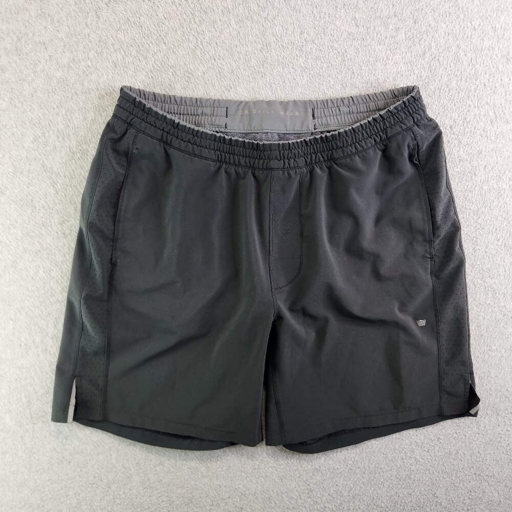 Mack Weldon Shorts Mens L Black Brief Lined Vented Gusset For Daily Wear Swim